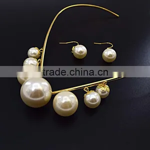 Wholesale Turkish Jewelry Latest Design Of Pearl Earrings Big Fashion Jewelry Set thumbnail-5