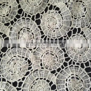 Whole Sale High Quality Embroidery Lace Accessory 100% Cotton Lace Fabric for Garment thumbnail-2