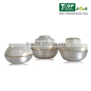 2015 Hot Selling Pearl White Plastic Cream Jar for Skin Care Cream 30g 50g 10g thumbnail-1