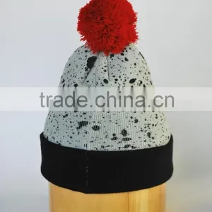 Winter Ball on Top Beanie Hats With Custom Label thumbnail-3