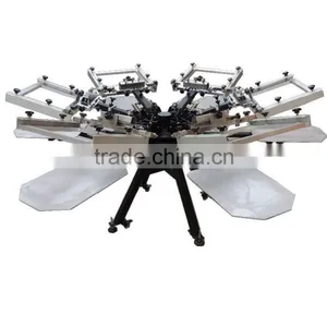 Heavy Duty 6 Color 6 Station Screen Printer With Micro Registration and Aluminium Platen thumbnail-1