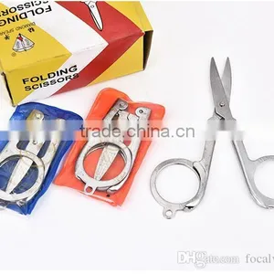 Diamond Spear Hot Sale Home Portable Folding Scissors Mini Folding Foldable Scissors Travel Scissor Color Silver thumbnail-1