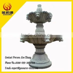 Granite Tiered Lion Head Garden Water Fountain thumbnail-1
