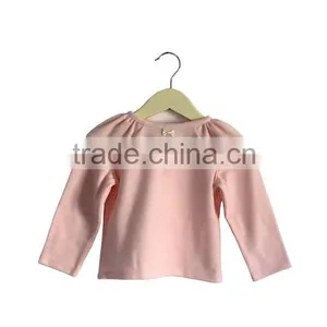 Folded Sleeves Girls Peachy Long Sleeves Cotton Shirt &Children Clothing thumbnail-1