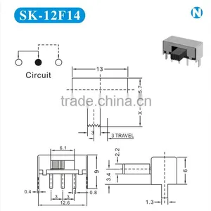 SK-12F14 Horizontal Slide Switch thumbnail-1
