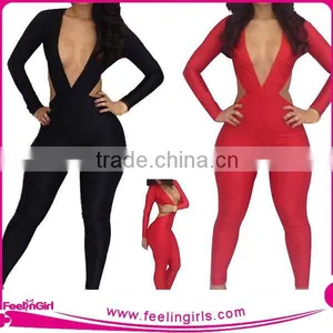 Wholesale Red Long Sleeve Jumpsuit thumbnail-1