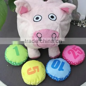 Cute Animal Shaped Plush Money Box for Children/plush Money Box/stuffed Pig Money Box,/plush Animal Coin Bank, Education Toy thumbnail-3