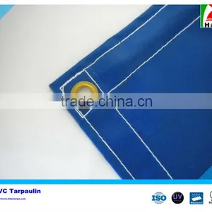 Tear Resistant Waterproof Blue PVC Tarpaulin With Metal Eyelets thumbnail-1