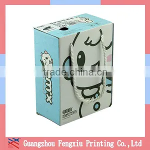 Cheap Custom Made Corrugated Paper Baby Shoe Box With Handle thumbnail-1