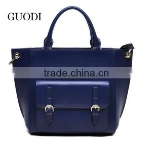 2016 Elegant Fashion Leather Handbags With Outside Pockets for Women thumbnail-1