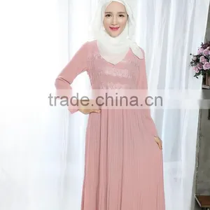 China Purple Maxi Muslim Dresses for Islamic Women thumbnail-4