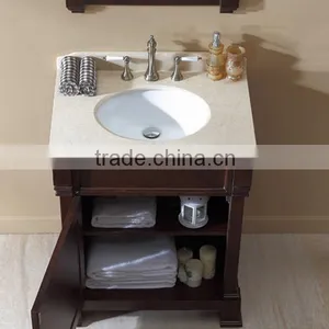 2016 Customized Double Basin Solid Wood Bathroom Cabinet Floor Stand thumbnail-5