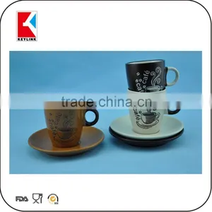 Best Selling Items 3oz Promotional Tea Cups White Espresso Ceramic Cup and Saucer thumbnail-1