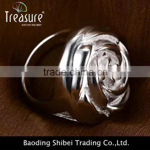 Fashion Jewelry Brand New Design Hot Selling Silver Plated Rose Shaped Ring thumbnail-6