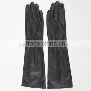 Women's Winter Sheepskin Long Leather Gloves With Studs/rivet thumbnail-3
