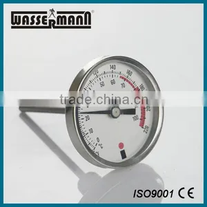 Stainless Steel Back Connection Industrial Bimetallic Thermometer thumbnail-1