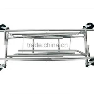 Adjustable Double Rail Rolling Garment Rack Clothing Rack Drying Rack Hanging Rack, Chrome Finish thumbnail-4