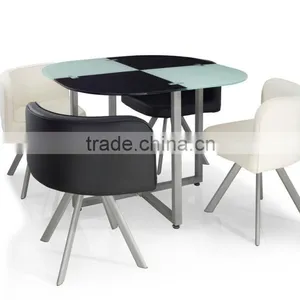 Space Saving Modern Dining Table With 4 Chairs thumbnail-3