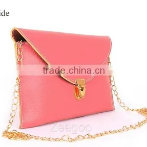 16 Kinds of Color Classical Lady Leather Envelope Chain Purse For Wholesale thumbnail-3