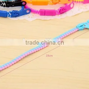 Trendy Rainbow Color Zipper Bracelet Fluorescent Neon Bracelet thumbnail-4