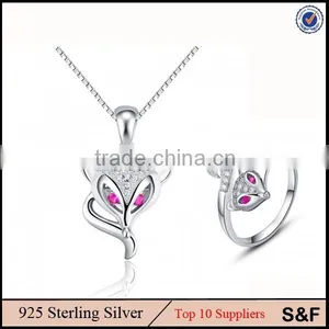 Wholesale 925 Sterling Silver Jewelry Set Fox Silver Jewelry Silver Fashion Jewelry Set For Ladies thumbnail-1