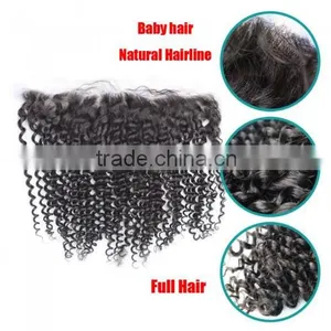 Large Stock no Moq Free Part Kinky Curl 13*4 Lace Frontal Closure thumbnail-4