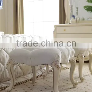 New Classical Luxury Rococo European French Wooden Bedroom Furniture Set Bed Bedside Table Wardrobe Dressing Table Bench thumbnail-3