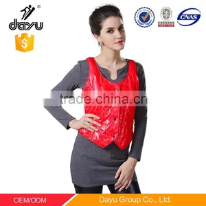Garment Stock Lot Down Vest Red Padded Vest Quilted Waistcoat for Indoor Woman Vest Close-fitting Wear thumbnail-4