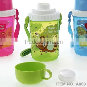 A069 Children Plastic Water Bottle Shantou Shuanghuan Viassin pp Drinking Bottle With Cup for Kids thumbnail-2
