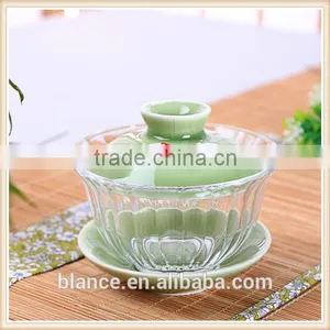 Ceramic and Glass Gaiwan in Lotus Design thumbnail-4