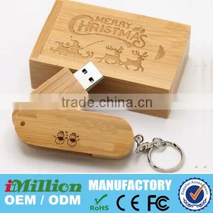 Bamboo Usb Key With Keyring Wooden Usb Box Engraving thumbnail-1
