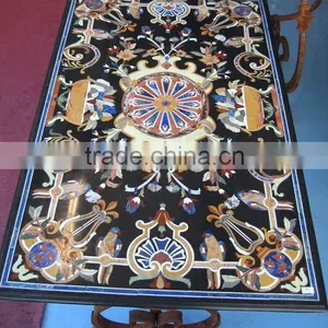 Black Marble Inlay Table thumbnail-1