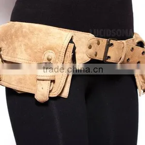 Goa Belt - Hip Handmade Suede Waist Pack Bag Party Festival Style Belt Utility Pouch Playa Psy Trance Rave thumbnail-2