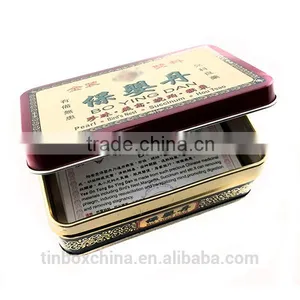 Food Grade Empty Rectangular Small Hinged Tin Medicine Box thumbnail-1
