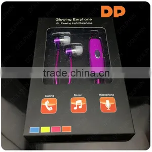 Cheap Fashion Visible Flow Light EL Earphone Glow Earbuds Customized Logo thumbnail-5