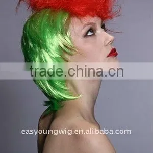 Wholesale Synthetic Green Color Wigs, Short Party Red Hair Wig thumbnail-3
