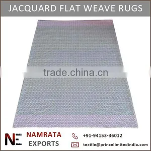 Zig Zag Design Hand Woven Jacquard Wool Rugs With Canvas Backing thumbnail-1