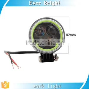 New Latest!!! Waterproof Round Hot Sale Motorcycle Car Headlight Two Types 12W DC 12V 12w LED Work Light+ Angel Eyes thumbnail-3