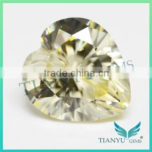 Hot Sale Products Synthetic Zircon Gemstone Heart Cut L-Yellow CZ Gems Stone thumbnail-2