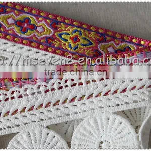 Hot Selling Fringed Polyester Jacquard Tape, Jacquard Tape Trim With Round Tassel for Garment thumbnail-6
