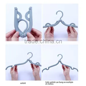 Travel Cloth Hanger Folding Magic Outdoor Travelling Hanger Plastic Clothese Dryer Pants Hanger Trousers Hanger thumbnail-2