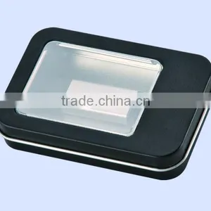 Black Rectangular Shape With Window for Packaging USB Tin Box,gift Tin Box thumbnail-1