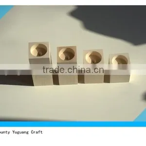 Set of 4 Wooden Candlesticks, Unfinished Items thumbnail-5