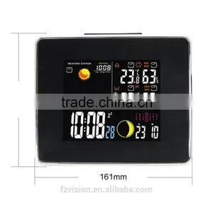 Wireless RCC Weather Station With Hygro-thermometer/ Black Wifi Weather Station Clock With 2 Sensors by Radio Controlled Clock thumbnail-3