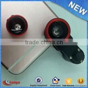 Fisheye Lens With 0.65X Wide Angle Macro 3 IN 1 Universal Clip Lens for Mobile Phone thumbnail-4