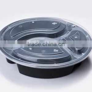 Heat Resistant Disposable 3-compartment Food Container Lunch Box , Noodle Box , Meal Box thumbnail-2