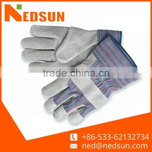 Grade AB Cow Labour Protection Split Leather Gloves thumbnail-1