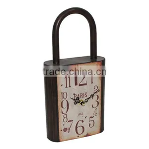Vintage Metal Lock Table Clock Desk Clock thumbnail-1