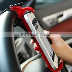 Creative Car Mobile Phone Holder Car Steering Wheel Mounted Shelf thumbnail-2