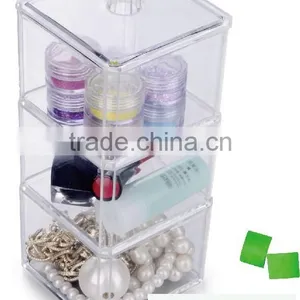 Plastic Cosmetic Organizer,acrylic Make up Organizer, Clear Cube Makeup Organizer thumbnail-4
